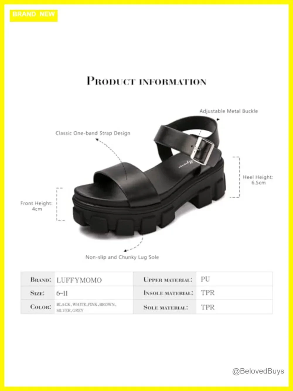 Platform Wedge Sandals Chunky Heels Ankle Strap Open Toe Lug Sole Summer Sandals